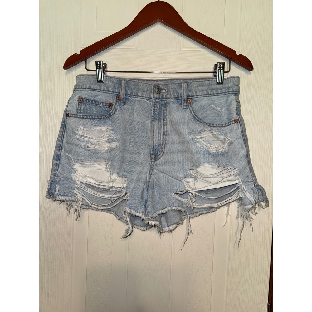 American Eagle 90s Boyfriend Short Distressed Denim Light Wash Size 6